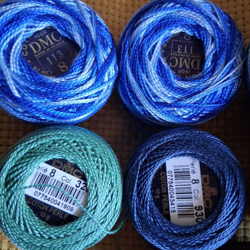 DMC thread spools new, set of 9 assorted colors