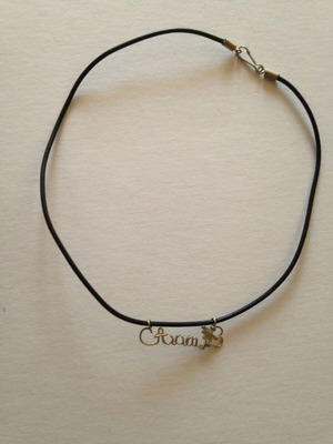 Pendant "Anna" used, silver and black