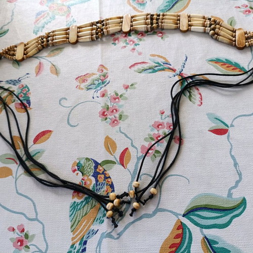 Vintage handmade belt new, adjustable, beige and brown
