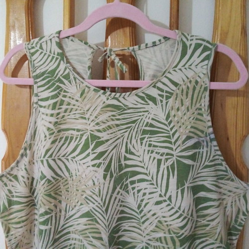 Pepco cotton tank top like new, size XL, white and green