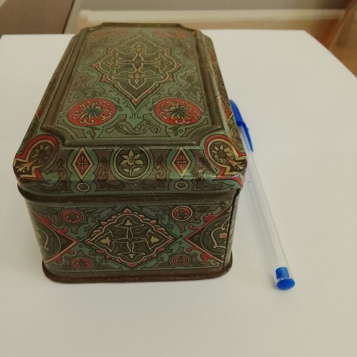 Vintage Oriental Metal Box for Coffee and Sugar used, Turkish Interwar