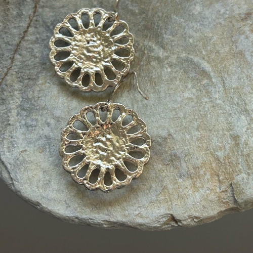 Silver earrings with black detail in center new