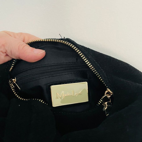 Moda Luxe Farrah Suede handbag new, black, suede leather