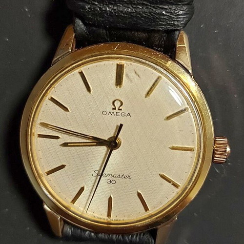 Omega Seamaster 30 wristwatch, gold plated, men's, 33mm