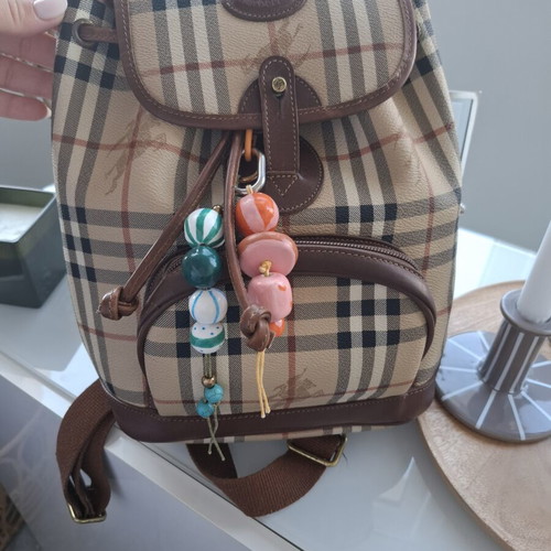 Burberrys leather backpack used, beige, vintage authentic