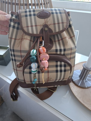 Burberrys leather backpack used, beige, vintage authentic