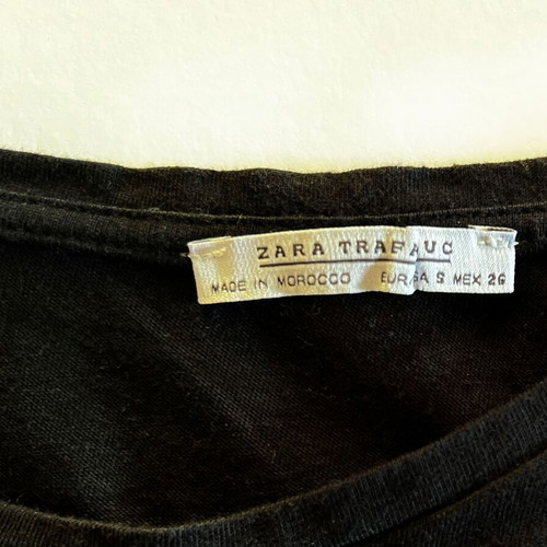 Zara Trafaluc black asymmetrical blouse used, size S-M