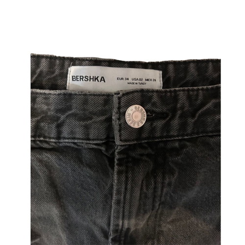 Bershka women black baggy jeans used