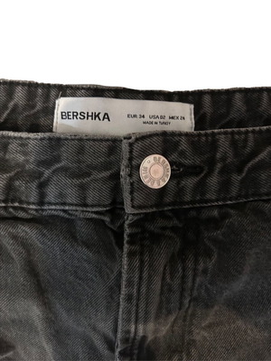 Bershka women black baggy jeans used