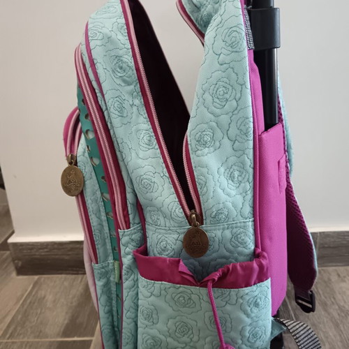Santoro Gorjuss Rosebud school trolley bag like new, turquoise and pink