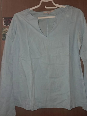 Zara tunic blouse medium light blue used women's
