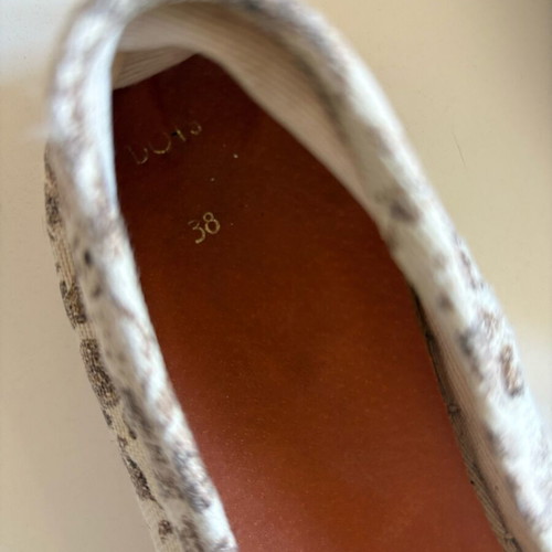 Dots handmade espadrilles used, size 38, beige multicolor