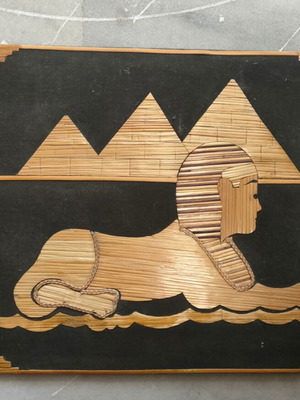 Sphinx frame used, handmade with Egypt theme 40x30 cm