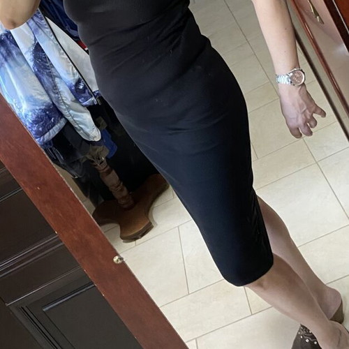 Zara midi ribbed cotton dress black, like new