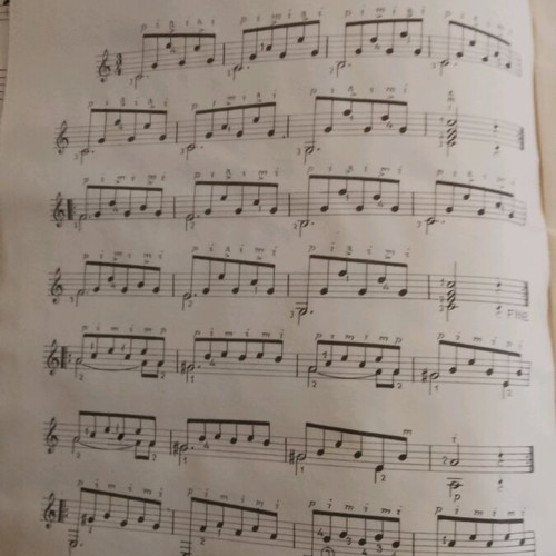 Music book collection of guitar pieces used
