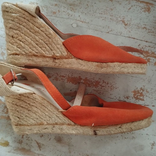 Espadrilles orange with heel new