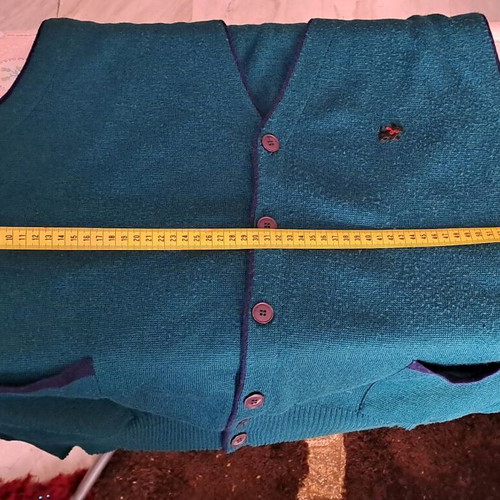Vintage Le Chien knit sweater vest used, size 54, green