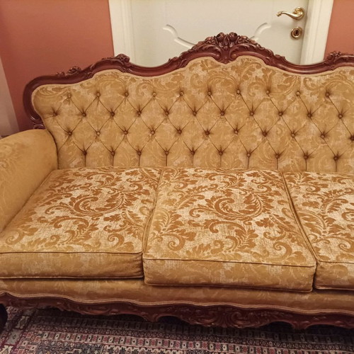 Living room set used with three-seat sofa, armchairs, chairs and handmade table