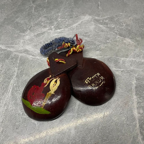 Hand-Painted Wooden Castanets Fiesta Brava used