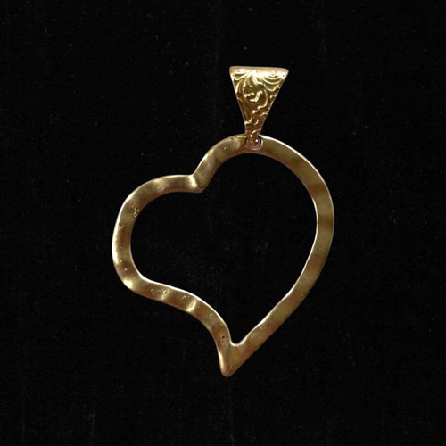 Big golden heart charm new