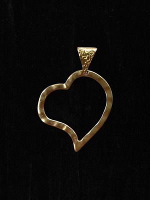 Big golden heart charm new