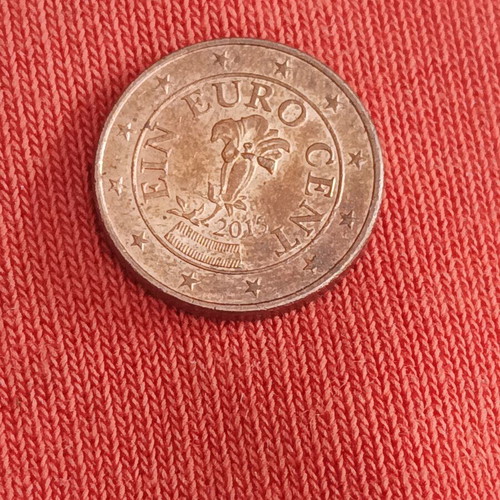 1 Euro Cent Austria 2015 coin used