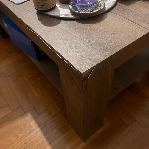JUSK coffee table used, wood effect 1.10x0.60