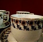  Vintage Σετ 6 Φλυτζάνια με Πιατάκια Καφέ Τσάι