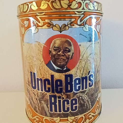 Uncle Ben's metal rice tin used