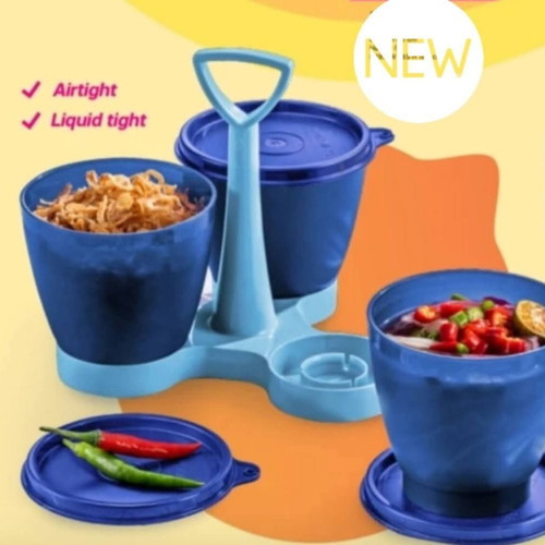 Tupperware triple server 300 ml × 3 with handle new