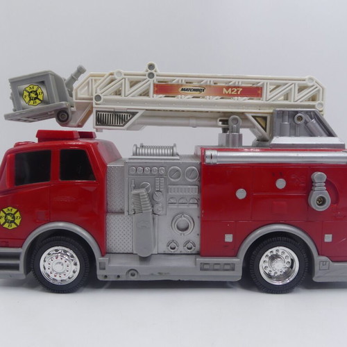 Matchbox fire engine toy truck used, red and gray
