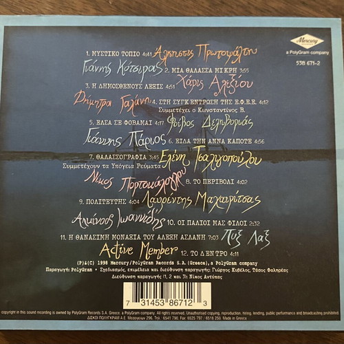 Songs I Wrote for Friends Tribute to Dionysis Savvopoulos CD like new, entechno