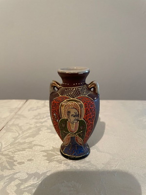 Vintage ανάγλυφο βάζο καινούριο με χρυσές λεπτομέρειες print a la main