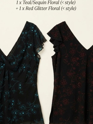 Set of 2 vintage embroidered evening blouses plus size, like new