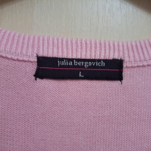 Cotton women's sweater Julia Bergovich new, pink and grey