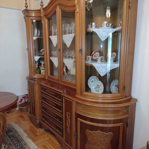 Antique living room set used handmade walnut with sideboard and dining table