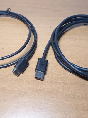 Καλώδια Displayport και HDMI μεταχειρισμένα, μήκη 1,8μ και 1,5μ