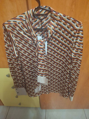 Zara shirt new, black and brown, size XS