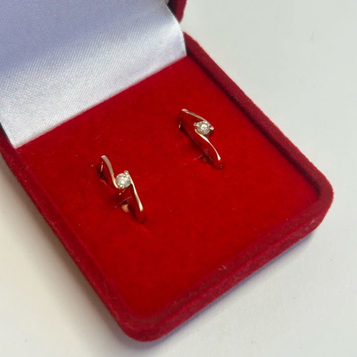 Gold 585 (14K) earrings with diamonds new