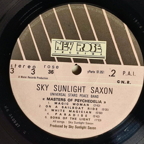 Sky Sunlight Saxon Universal Stars Peace Band Masters Of Psychedelia vinyl like new, rock