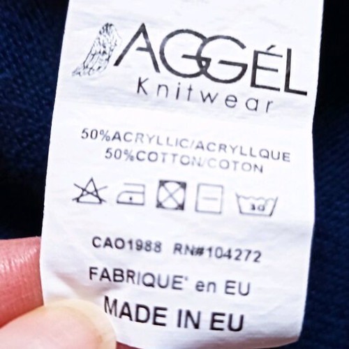 Aggel Knitwear cardigan knit, like new, size S/M, white-blue