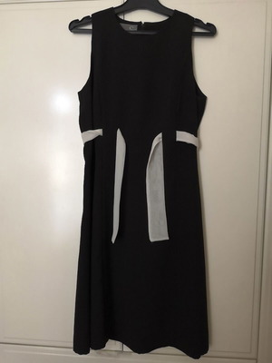 Black evening dress with muslin belt, Small/Medium