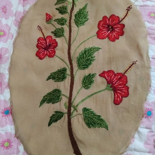 Old embroidery for frame or tablecloth used, 62×42 cm