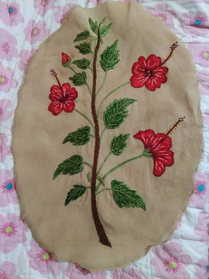 Old embroidery for frame or tablecloth used, 62×42 cm