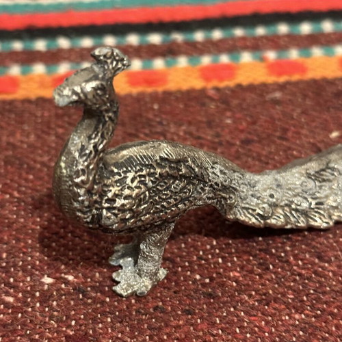 Vintage metal decorative peacock used