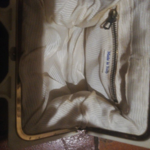 White beaded women's handbag 60s, made in Italy