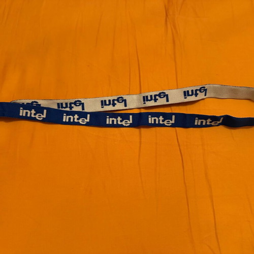 Intel lanyard new, fabric with woven logo