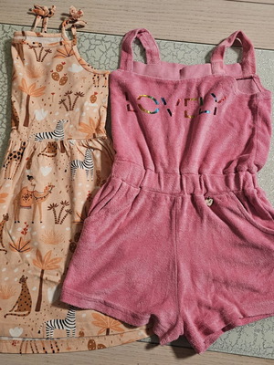 Girls' jumpsuit and dress set, like new, ages 5-6