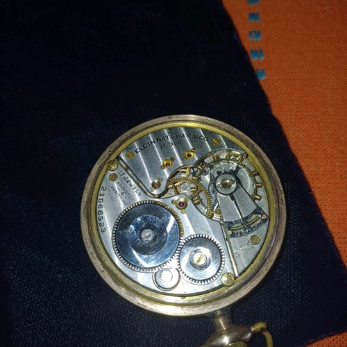 Elgin pocket watch used, gold-plated, 1920s
