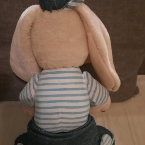 Vintage plush dog used with retro style and clothes